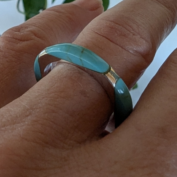 Turquoise 925 Sterling Silver Ring - Picture 4 of 14